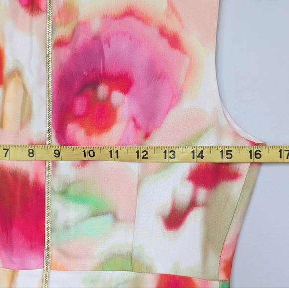 Kate Spade Giverny Bowden Sleeveless Floral Sheath Dress Fuchsia Aqua Orange - Picture 9 of 11
